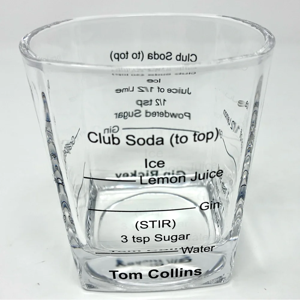 Unbranded Bartending Glasses Drink Recipes Set of 3 Clear Glass Barware Cocktail